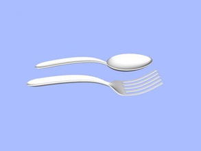 cucchiaio forchetta gratuita modello 3d - scaricare il file stl Casa Cucina necessari accessori per la tavola 3d print model - Mito3D