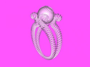 spring ring free 3d model - download stl file Fashion Ornaments decoration two intertwining springs 3d print model - Mito3D