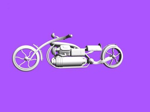 steampunk moto free 3d model - download stl file Toys Machinery futuristic motorcycle design 3d print model - Mito3D