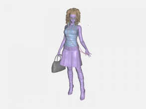 stylish girl free 3d model - download obj file Toys People beautiful dress 3d print model - Mito3D