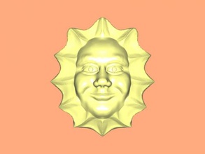 sunny plaque Kostenlose 3d-Modell - download-stl-Datei Home Innenraum Sonne, menschliches Gesicht stl-Datei 3d print model - Mito3D
