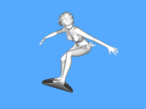 surf girl toys people 3d print model - Mito3D
