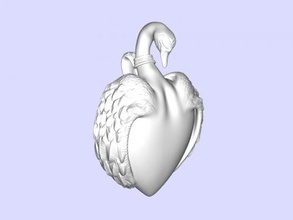 Kuğu kalp free 3d model download stl dosyası Moda Süsler güzel kolye severler dosya 3d print model - Mito3D