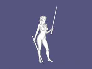 swordswoman toys people 3d print model - Mito3D