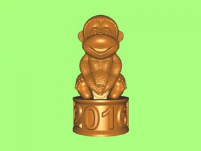 symbole 2016 gratuit modèle 3d - téléchargement de fichier stl Les jouets Animaux beau cadeau noël singe figurine 3d print model - Mito3D