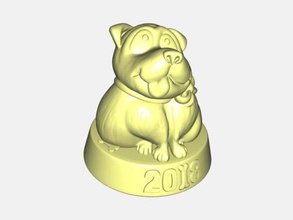 simbolo 2018 gratuita modello 3d - scaricare il file stl Casa Accessori divertente cane giallo 3d print model - Mito3D