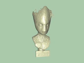 teen groot bust toys films 3d print model - Mito3D
