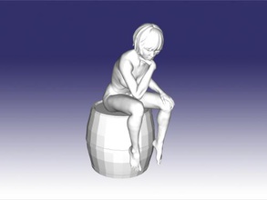 penseur de fille gratuit modèle 3d - téléchargement fichier stl Les jouets Personnes près statue rodin 3d print model - Mito3D