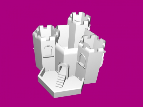 três torre do castelo de higiene modelo 3d - download arquivo stl A casa Interior incomum vaso flores 3D print model - Mito3D