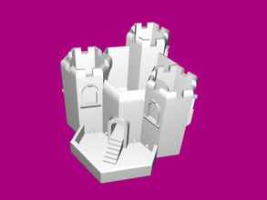 trois la tour du château de gratuit modèle 3d - téléchargement fichier stl La maison L'intérieur insolite pot fleur 3d print model - Mito3D
