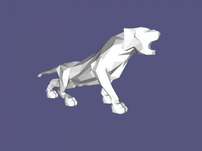 tiger lowpoly toys animals 3d print model - Mito3D