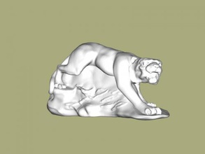 tiger statue free 3d model - download obj file Toys Animals figurine carved rock 3d print model - Mito3D