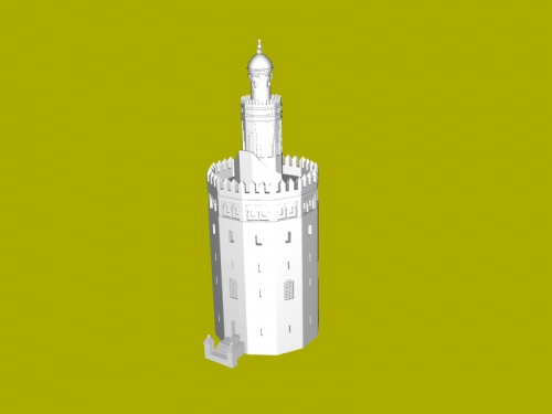 la torre del oro libre modelo 3d - descargar archivo stl Art Escultura mudéjar 3D print model - Mito3D