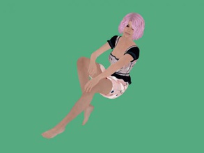 unusual girl free 3d model - download obj file Toys People seating pink hair 3d print model - Mito3D