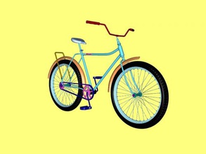 usual bicycle free 3d model - download obj file Toys Machinery traditional family bike 3d print model - Mito3D