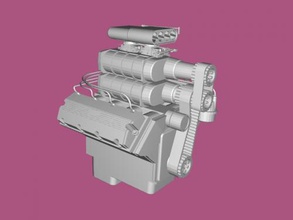 v8 supercharged toys machinery 3d print model - Mito3D