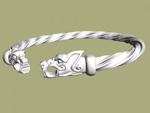 viking bracelet free 3d model - download obj file Fashion Ornaments stylish ornament monster heads 3d print model - Mito3D
