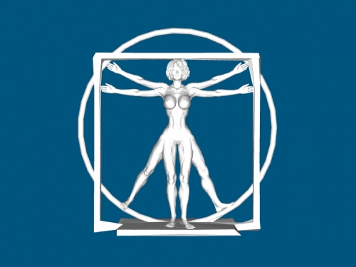 vitruvian kadın sanat heykel 3D print model - Mito3D