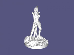 warrior figurine free 3d model - download stl file Toys People woman sword 3d print model - Mito3D