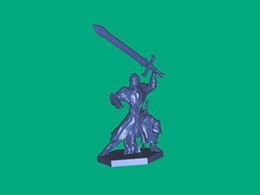 warrior pose free 3d model - download stl file Toys People big sword 3d print model - Mito3D
