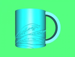 wave cup home kitchen 3d print model - Mito3D