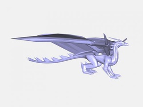 winged dragon free 3d model - download stl file Toys Animals bony spikes 3d print model - Mito3D