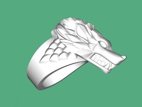 wolf ring mode ornamente 3d print model - Mito3D
