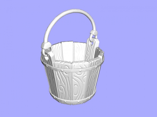 wooden bucket free 3d model - download stl file Home Accessories skillfully executed 3D print model - Mito3D