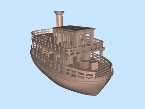 wooden ship free 3d model - download stl file Toys Machinery large boat 3d print model - Mito3D