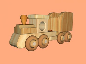 wooden train free 3d model - download obj file Toys Machinery interesting children's toy 3d print model - Mito3D