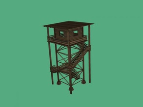 wooden watch tower free 3d model - download obj file Art Architecture ancient reconnaissance building 3d print model - Mito3D