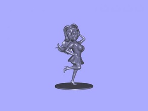 zombie donna free modello 3d - scaricare il file stl I giocattoli cartoni animati piccola figura piedistallo 3d print model - Mito3D