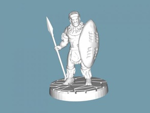zulu warrior art sculpture 3d print model - Mito3D