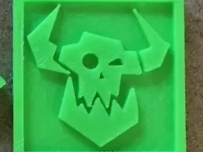  custom space ork icon extrusion free 3d model warhammer 40k warhammer space orkk space goblin orkk ork orc logo icon hereldry goblin coat arms 40k
