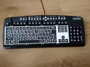 keyguard zoomtext v2 keyboard 3d model printer zoomtext visual impairment atrophy parkinsons desease parkinson msa movement disorder vision large key keyboard disabled disability ataxia assistive technology assistive device assistivetech assistive accessibility
