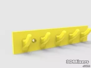  mini hook 3d model wall 