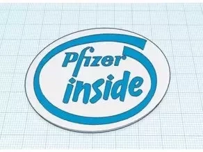  pfizer oval badge design 3d print