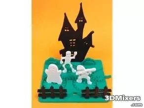  spooky halloween party kit card 3d model toys spooky puzzle kit card halloween spooky halloween gift