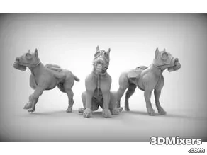  war dogs x3 gear design 3d print war tabletop starwars miniature krieg gas dog death creature 28mm