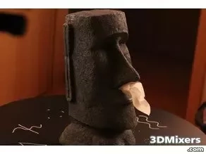 moai tissue dispenser - high res 3d print tissue statue photogrammetry moai figure dispenser bust 3d scan