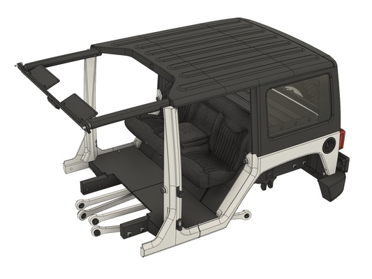 vagón potenciar modelo 1 2 3dsets com accesorios ranchero 4x4 coche vehiculo vehículo 3d print model - Mito3D