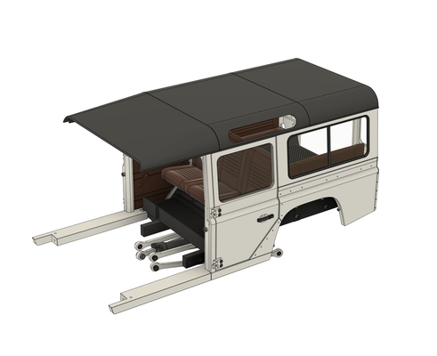 vagón potenciar modelo 3 4 3dsets com accesorios landy 4x4 coche vehiculo vehículo 3d print model - Mito3D