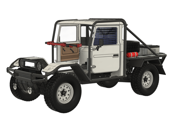 vinç kamyon yükselt model 9 10 12 3dsets com aksesuarlar bambu 4x4 araba araç 3d print model - Mito3D