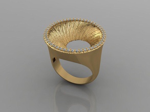diamante anillo mujer oro gemas joyería joya moda diseño plata lujo elegante brillante arte collar arete colgante pendiente anillos 3d print model - Mito3D