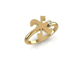antiguo inglés fuente anillo x oro joyería joya retro imprimible símbolo enganchar letra letras clásico diamantes inicial iniciales alfabeto anillos 3d print model - Mito3D