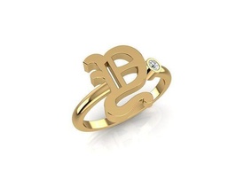 Englisch Schriftart Ring Gold Design Symbol Schmuck Kunst druckbar modern Jahrgang englishfont Initiale Initialen Alphabet Brief Briefe Buchstaben Juwel Ringe 3d print model - Mito3D