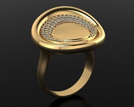 - woman rings 3d ring jewelry gold silver jewellery wedding jewel diamond fashion white 3d print model - Mito3D