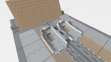 mhb03c mecha hangar baia 03 launcher personalizzabile sci fi scifi mech robot pista decollo mazzo gunpla gundam fai modello giocattolo passatempo vettore spazio navicella spaziale 3d print model - Mito3D