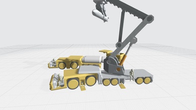 -mhbv01c- mecha hangar bay vehicles set 01 scifi sci fi robot gunpla repair crane stabliser trolley truck cargo tow toy models car hobby diy spacecraft 3d print model - Mito3D