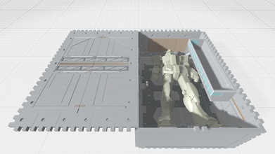 mhg01c mecha hangar garaj 01 transformable depolama box bilimkurgu uzay robot gundam gunpla hanagar dönüştürmek model oyuncak hobi kendin yap 3d print model - Mito3D